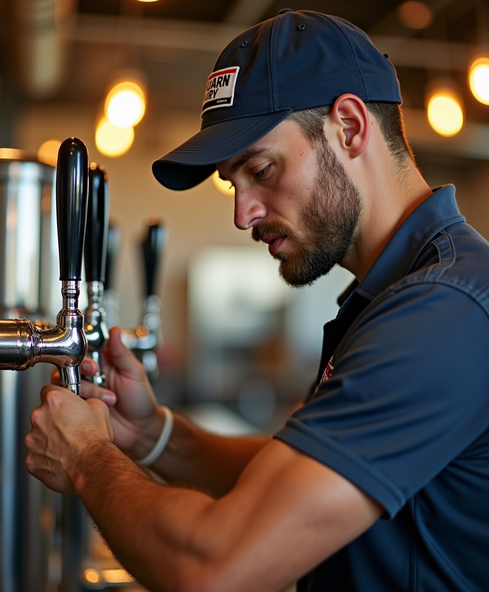 Beer Line Tradie technician at work